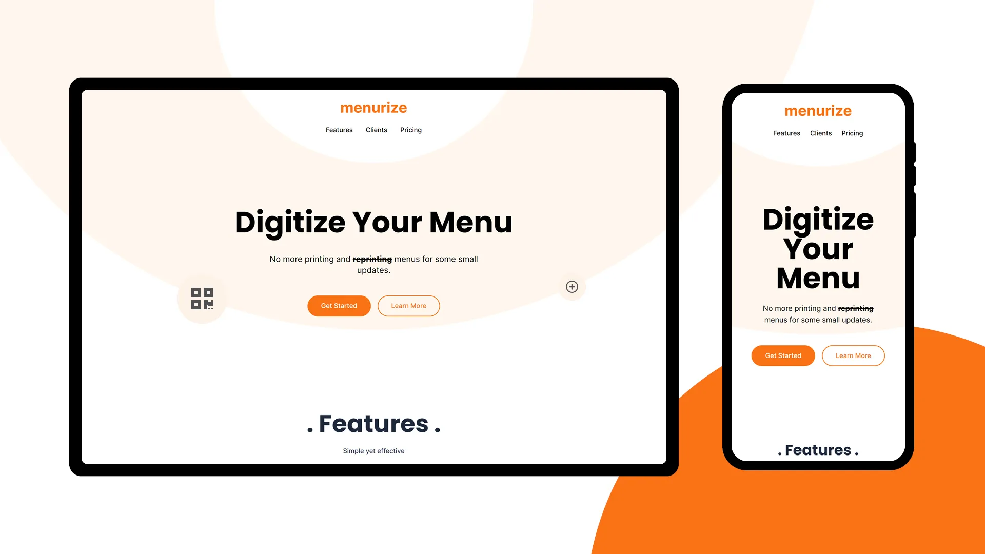 Menurize Landing Page